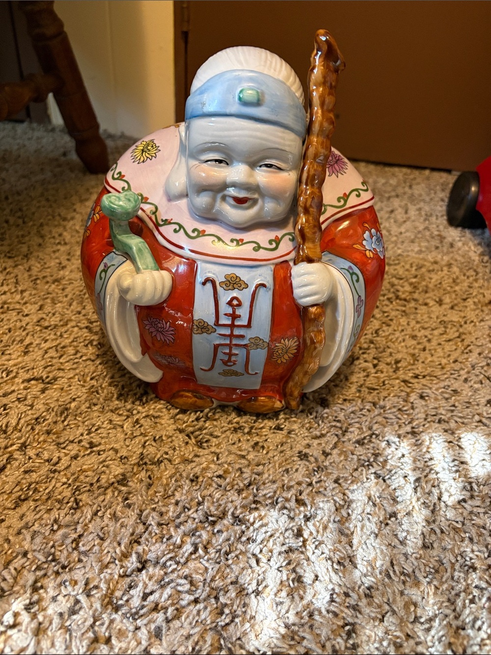 Vintage Chinese Porcelain Figurine of Shou Lao, god of Longevity